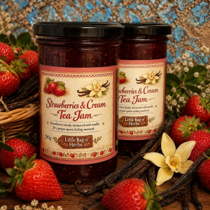 Strawberries & Cream Tea Jam
Strawberry & Vanilla.